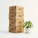 Cardboard Boxes stacked with Jet Cargo Packers and Movers