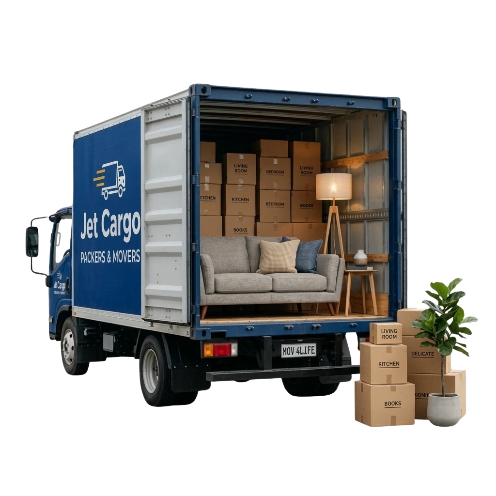 Jet Cargo Packers and Movers open moving truck